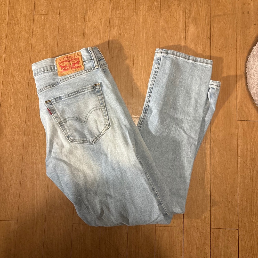 Levis 511 Slim Fit Light Wash Denim Jeans Mens 32x30 Blue Stretch